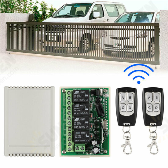 2 Transmitter+ 12V 4CH Channel Relay RF Wireless Remote Control Switch Receiver 2 Transmitter+ 12V 4CH Channel Relay RF Wireless Remote Control Switch Receiver