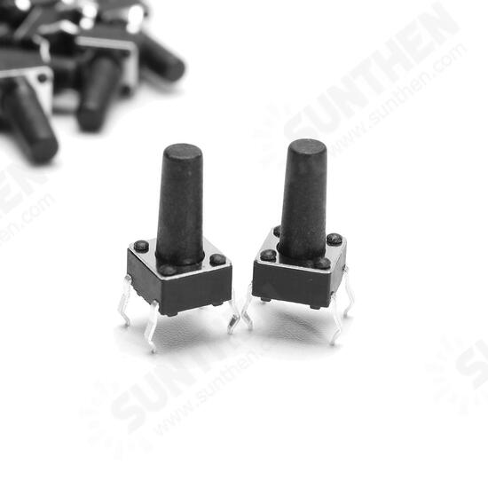 20Pcs 6x6x12mm Momentary 4pin Push Button Micro Tactile Tact Switch w Cap