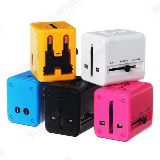 2.1A Universal Travel Adapter 2USB Worldwide Travel Chargers Adapters Plug International Universal Travel Adapter