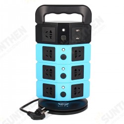 220-250V 2500W Vertical Power Strip 8 Way Outlet Power Board With 2 USB Charging Charger USB Socket 220-250V 2500W Vertical Power Strip 8 Way Outlet Power Board With 2 USB Charging Charger USB Socket