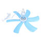 220V 7W Portable 6 Blades Mini Ceiling Fan with White ABS Blades Power Plug Switch Energy Saving Fan