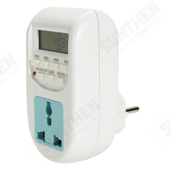 220V LCD Digital Timer Socket Timing Outlet Switch Digital Timer Switch Multifunctional EU Plug