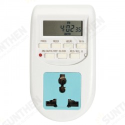 220V LCD Digital Timer Socket Timing Outlet Switch Digital Timer Switch Multifunctional EU Plug