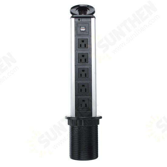 2500W US Plug 3/4/5/6 Socket Power 2.5A USB Charger Hidden Kitchen Table Electrical Socket