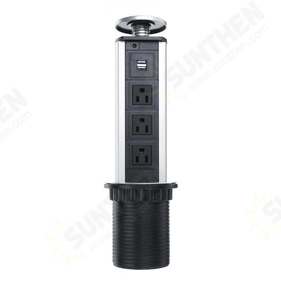 2500W US Plug 3/4/5/6 Socket Power 2.5A USB Charger Hidden Kitchen Table Electrical Socket