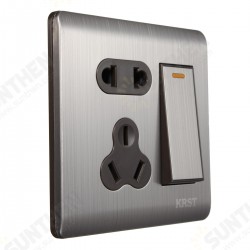 250V 10A 1 Gang 2 Ways 5 Holes Wall Switch Socket with Screws 250V 10A 1 Gang 2 Ways 5 Holes Wall Switch Socket with Screws