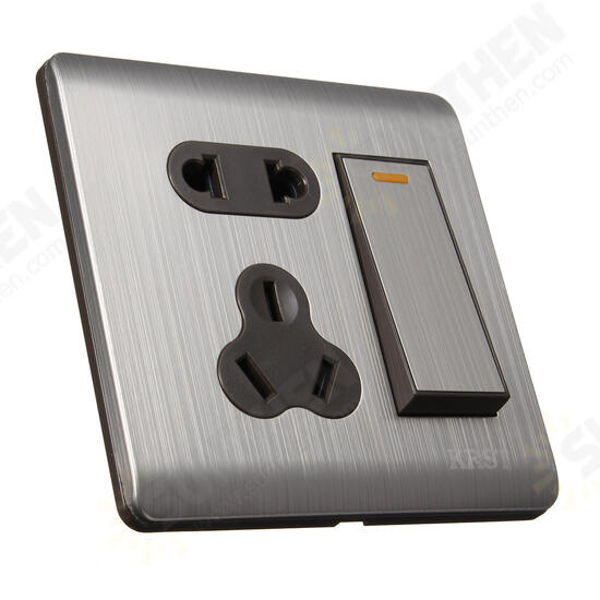 250V 10A 1 Gang 2 Ways 5 Holes Wall Switch Socket with Screws 250V 10A 1 Gang 2 Ways 5 Holes Wall Switch Socket with Screws