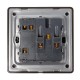 250V 10A 1 Gang 2 Ways 5 Holes Wall Switch Socket with Screws
