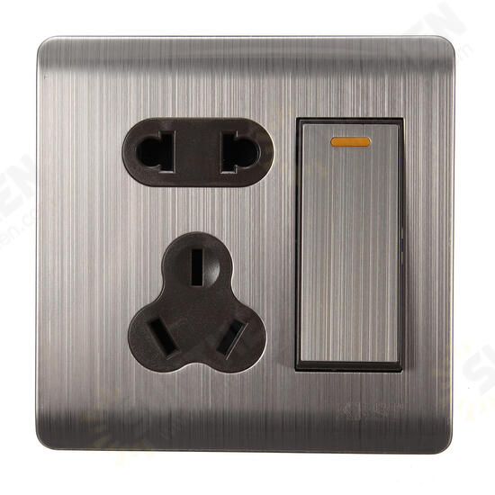 250V 10A 1 Gang 2 Ways 5 Holes Wall Switch Socket with Screws 250V 10A 1 Gang 2 Ways 5 Holes Wall Switch Socket with Screws