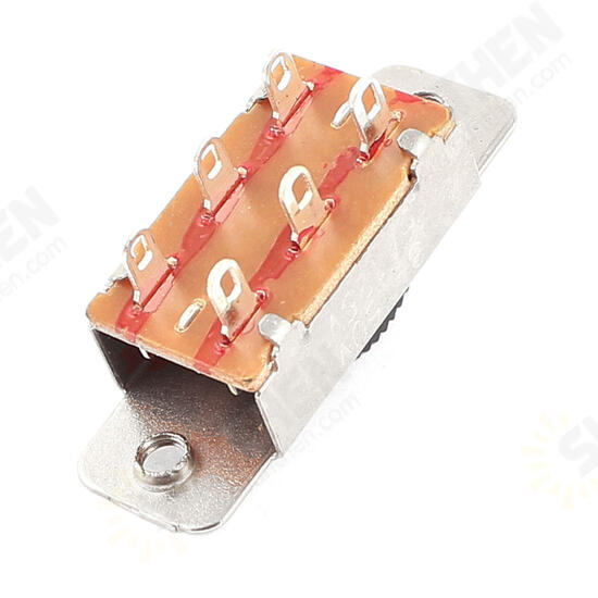 250V 3A 125V 6A 6 Pins 2 Positions DPDT On/On Mini Slide Switch