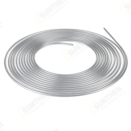 25ft Brake Pipe Copper Line 3/8'' OD Steel Zinc Silver Brake Line Fuel Tubing Kit