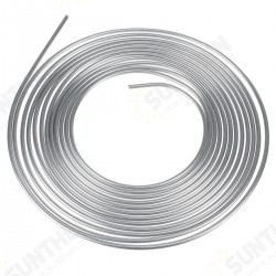 25ft Brake Pipe Copper Line 3/8'' OD Steel Zinc Silver Brake Line Fuel Tubing Kit