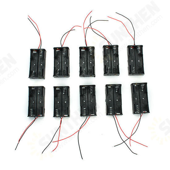 2X 1.5V AA Battery Holder Case Enclosed Box With Wires 10pcs