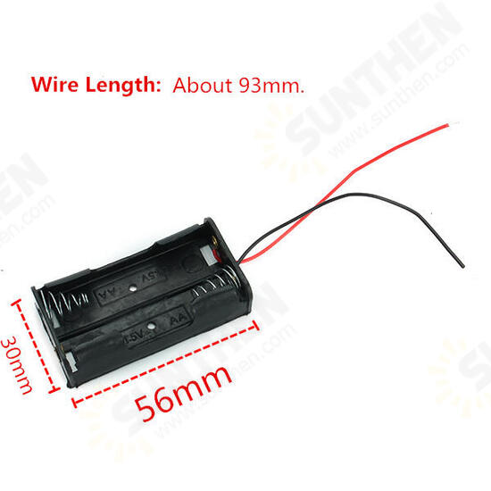 2X 1.5V AA Battery Holder Case Enclosed Box With Wires 10pcs 2X 1.5V AA Battery Holder Case Enclosed Box With Wires 10pcs