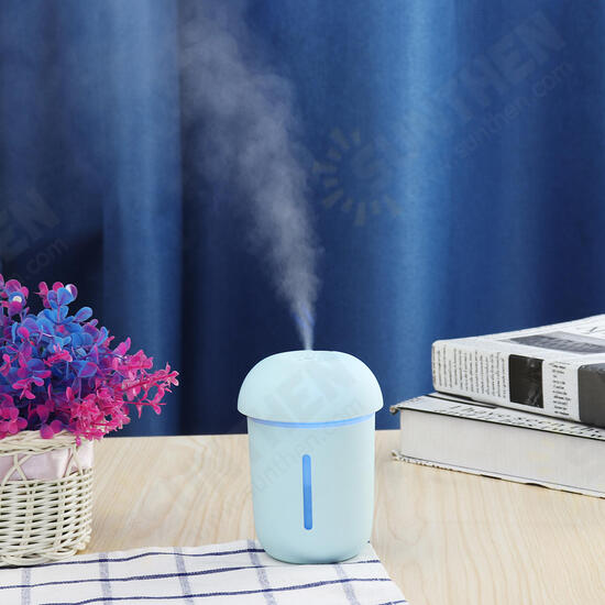 3 IN 1 DC 5V 200ml Mushroom Humidifier USB Recharge LED Light Fan Air Mist Purifier