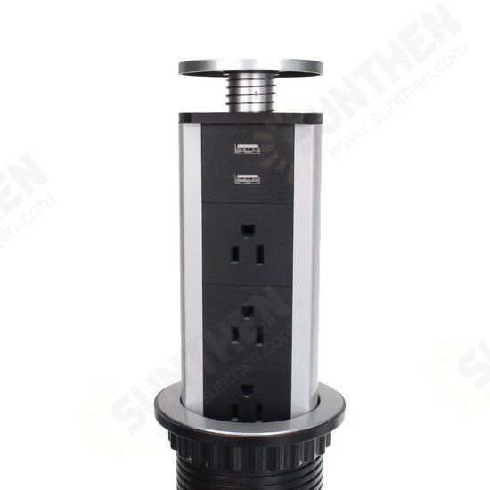 3 Plug 2 USB Pull Pop Up Socket Power Strip Kitchen Office Desk 2M Extension 3 Plug 2 USB Pull Pop Up Socket Power Strip Kitchen Office Desk 2M Extension