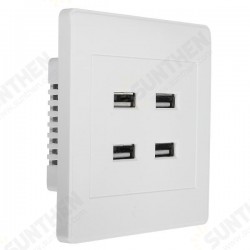 3.1A AC Power Wall Receptacle Socket Plate Charger Outlet Panel with 4 USB Port 3.1A AC Power Wall Receptacle Socket Plate Charger Outlet Panel with 4 USB Port