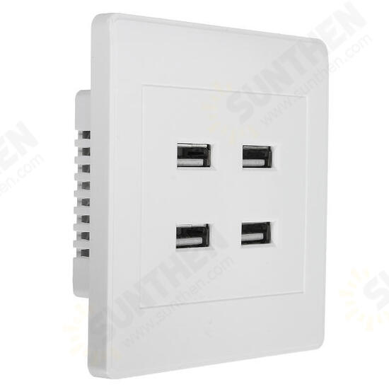 3.1A AC Power Wall Receptacle Socket Plate Charger Outlet Panel with 4 USB Port