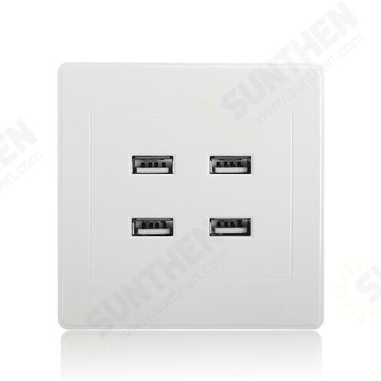 3.1A AC Power Wall Receptacle Socket Plate Charger Outlet Panel with 4 USB Port