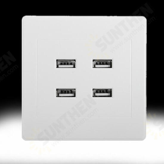 3.1A AC Power Wall Receptacle Socket Plate Charger Outlet Panel with 4 USB Port