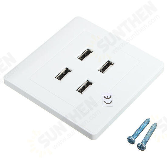 3.1A AC Power Wall Receptacle Socket Plate Charger Outlet Panel with 4 USB Port