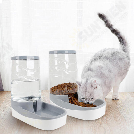 3.8L Large Automatic Pet Food Drink Dispenser Dog Cat Feeder Water Bowl Dish Pets Automatic Waterer Food Feeder Dispenser