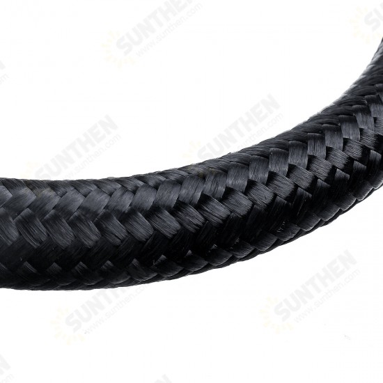 3FT AN4/AN6/AN8/AN10 Car Fuel Hose Oil Gas Line Nylon Stainless Steel Braided Black