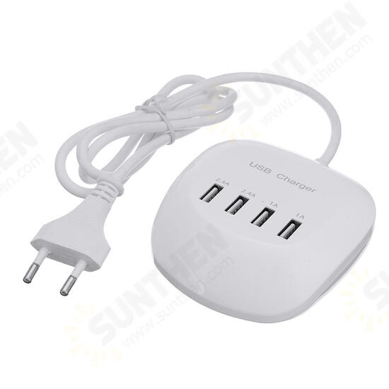 4 Port USB Charger 1A/2.4A Fast Charger Station Home Travel Wall Socket US/EU Plug