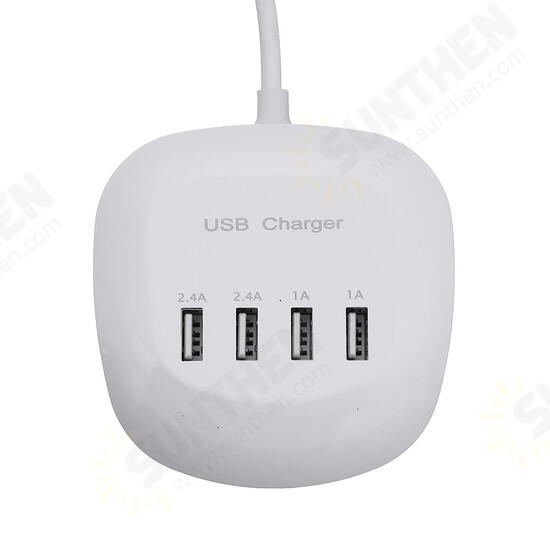 4 Port USB Charger 1A/2.4A Fast Charger Station Home Travel Wall Socket US/EU Plug