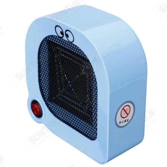 400W Mini Protable Space Heater Cartoon Type Desktop Electric Heater Fan Fast Heating