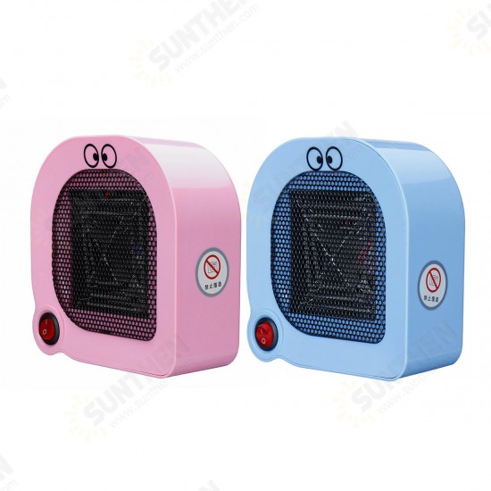 400W Mini Protable Space Heater Cartoon Type Desktop Electric Heater Fan Fast Heating