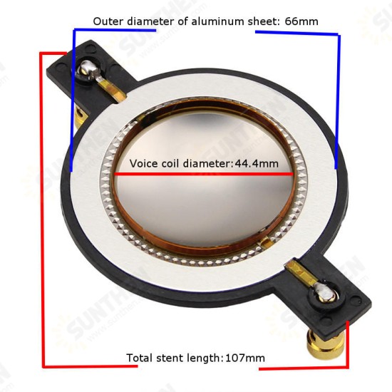 44.4mm Titanium Diaphragm High Pitched Membrane General Voice Coil