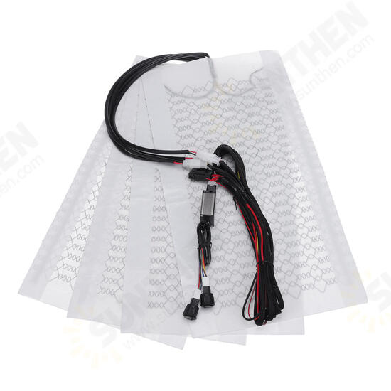 4pcs 12V Carbon Fiber Universal Car Heated Seat Pads 3-Level 2 Seat Control 4pcs 12V Carbon Fiber Universal Car Heated Seat Pads 3-Level 2 Seat Control