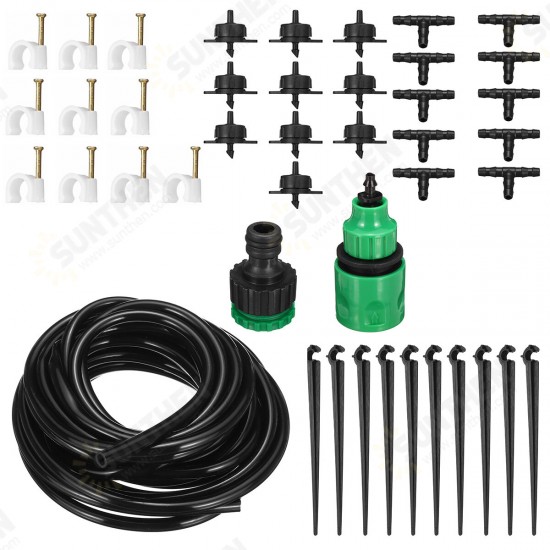 5M Drip Irrigation Kit Plant Flower Pot Watering Kit Gardening Tool Set System 5M Drip Irrigation Kit Plant Flower Pot Watering Kit Gardening Tool Set System