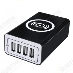 5V Qi Wireless Fast Charger Charging Stand Dock 4 USB For iPhone PSP MP3 MP4 5V Qi Wireless Fast Charger Charging Stand Dock 4 USB For iPhone PSP MP3 MP4