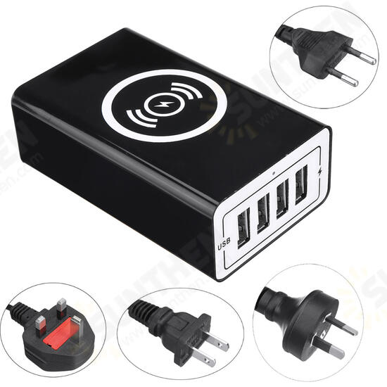 5V Qi Wireless Fast Charger Charging Stand Dock 4 USB For iPhone PSP MP3 MP4 5V Qi Wireless Fast Charger Charging Stand Dock 4 USB For iPhone PSP MP3 MP4