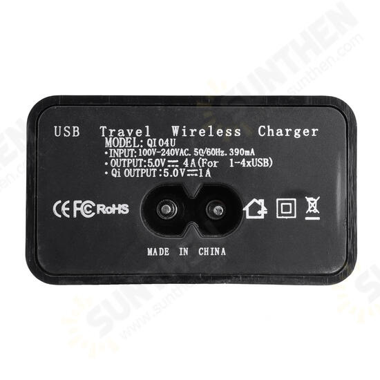 5V Qi Wireless Fast Charger Charging Stand Dock 4 USB For iPhone PSP MP3 MP4 5V Qi Wireless Fast Charger Charging Stand Dock 4 USB For iPhone PSP MP3 MP4