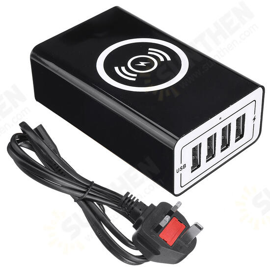5V Qi Wireless Fast Charger Charging Stand Dock 4 USB For iPhone PSP MP3 MP4 5V Qi Wireless Fast Charger Charging Stand Dock 4 USB For iPhone PSP MP3 MP4