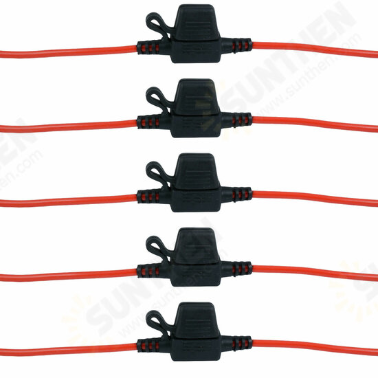 5pcs In Line Standard Blade Fuse Holder Splash Proof for 12V 30A Fuses Car Bike