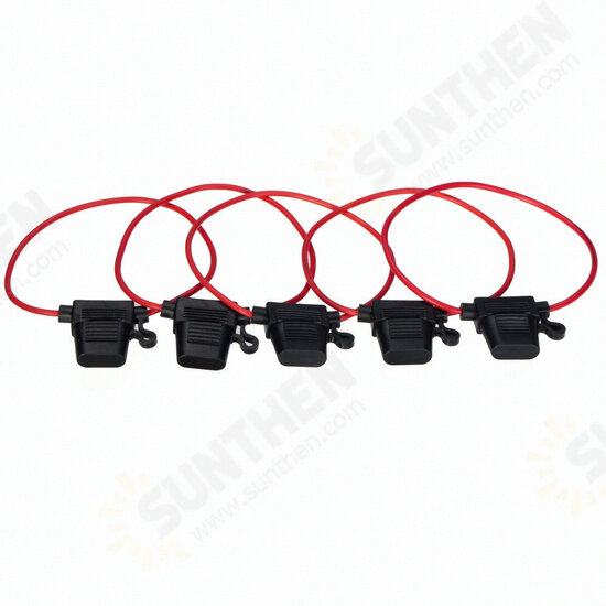 5pcs In Line Standard Blade Fuse Holder Splash Proof for 12V 30A Fuses Car Bike