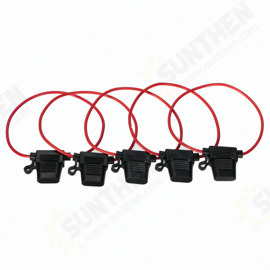 5pcs In Line Standard Blade Fuse Holder Splash Proof for 12V 30A Fuses Car Bike