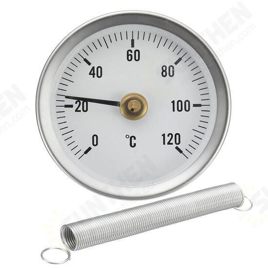 63mm 0-120o C Clip Dial Thermometer Temperature Temp Gauge With Spring