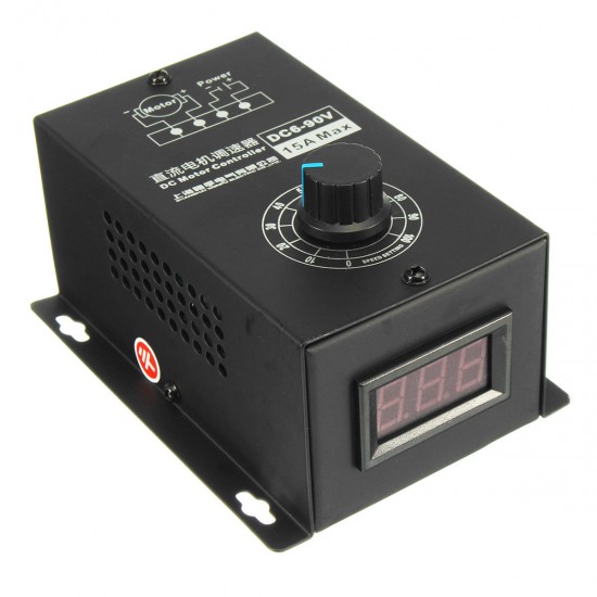 6V-90V 15A DC Motor Controller Speed Regulator PWM Module Controller Switch w/Shell