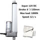 6inch/150mm Aluminum 12V DC Max Load 1000N Linear Actuator Electric Putter Motor 6inch/150mm Aluminum 12V DC Max Load 1000N Linear Actuator Electric Putter Motor