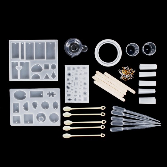 79Pcs DIY Creative Crystal Epoxy Mould Jewelry Silicone Accessories Resin Casting Molds