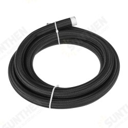 8FT AN4/AN6/AN8/AN10 Car Fuel Hose Oil Gas Line Nylon Stainless Steel Braided Black 8FT AN4/AN6/AN8/AN10 Car Fuel Hose Oil Gas Line Nylon Stainless Steel Braided Black