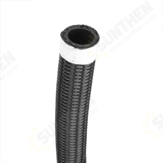 8FT AN4/AN6/AN8/AN10 Car Fuel Hose Oil Gas Line Nylon Stainless Steel Braided Black