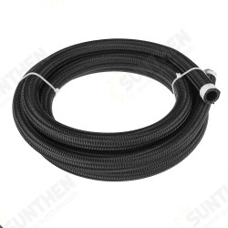 8FT AN4/AN6/AN8/AN10 Car Fuel Hose Oil Gas Line Nylon Stainless Steel Braided Black 8FT AN4/AN6/AN8/AN10 Car Fuel Hose Oil Gas Line Nylon Stainless Steel Braided Black
