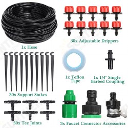 95pcs 82ft Micro Drip Irrigation System Plant Self Watering DIY Garden Hose