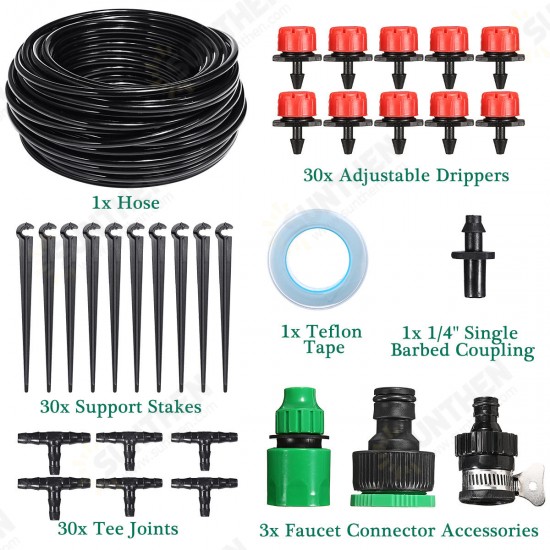 95pcs 82ft Micro Drip Irrigation System Plant Self Watering DIY Garden Hose 95pcs 82ft Micro Drip Irrigation System Plant Self Watering DIY Garden Hose